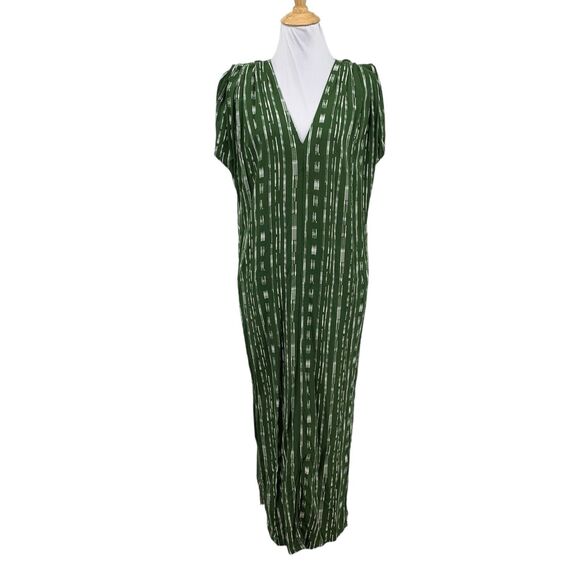 Porridge Dress Womens XS Extra Small Green Vanya Slit V Neck Maxi Anthropologie - Picture 1 of 14